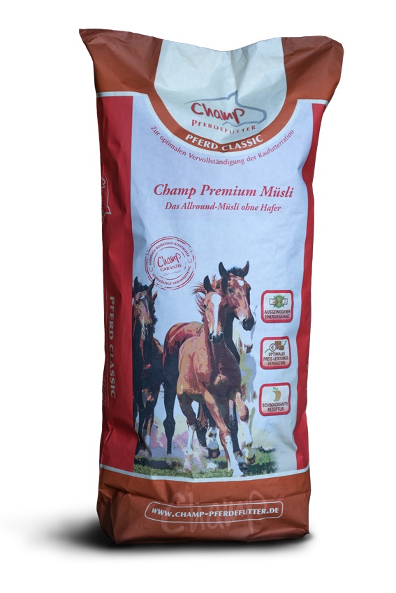 Champ Premium Müsli für Pferde, ohne Melasse, 20 kg