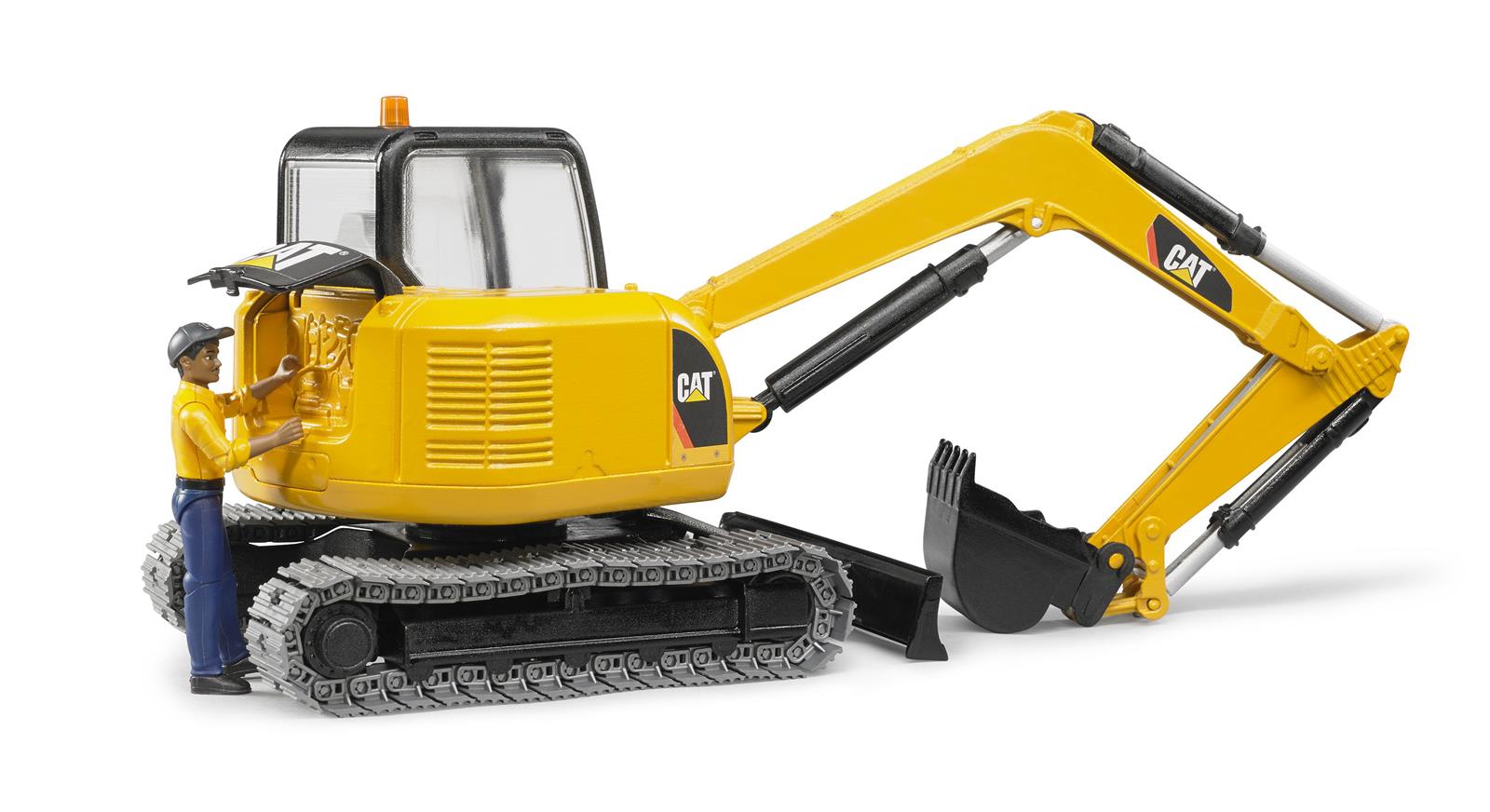 Bruder Caterpillar CAT Minibagger mit Bauarbeiter
