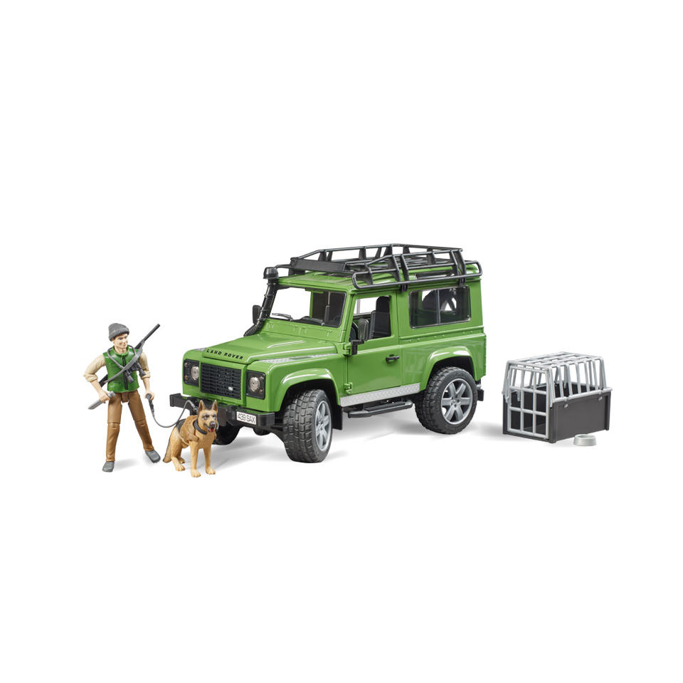 Bruder Land Rover Defender Station Wagon med skovfoged og hund