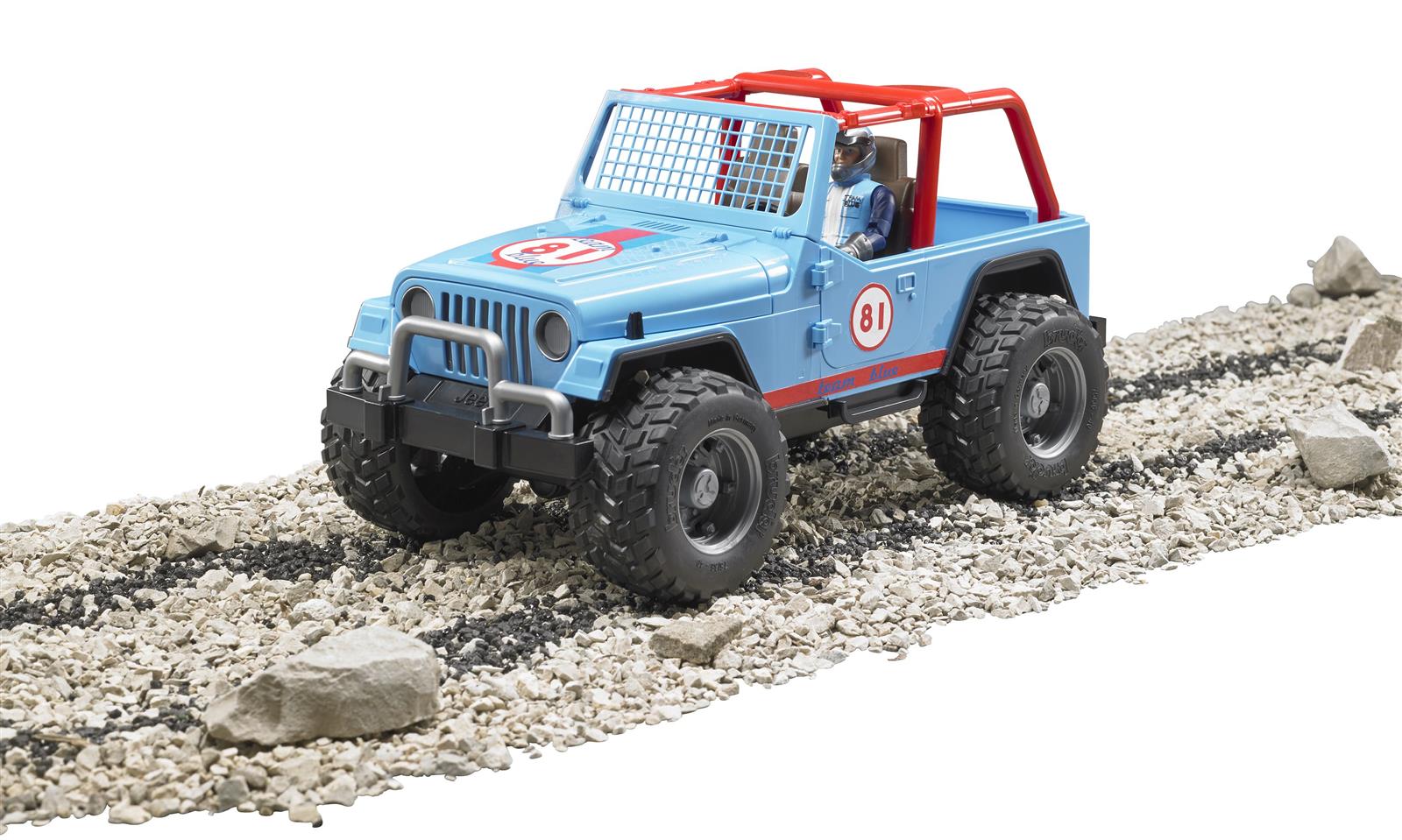 Bruder Jeep Cross Country Racer, blå, med racer