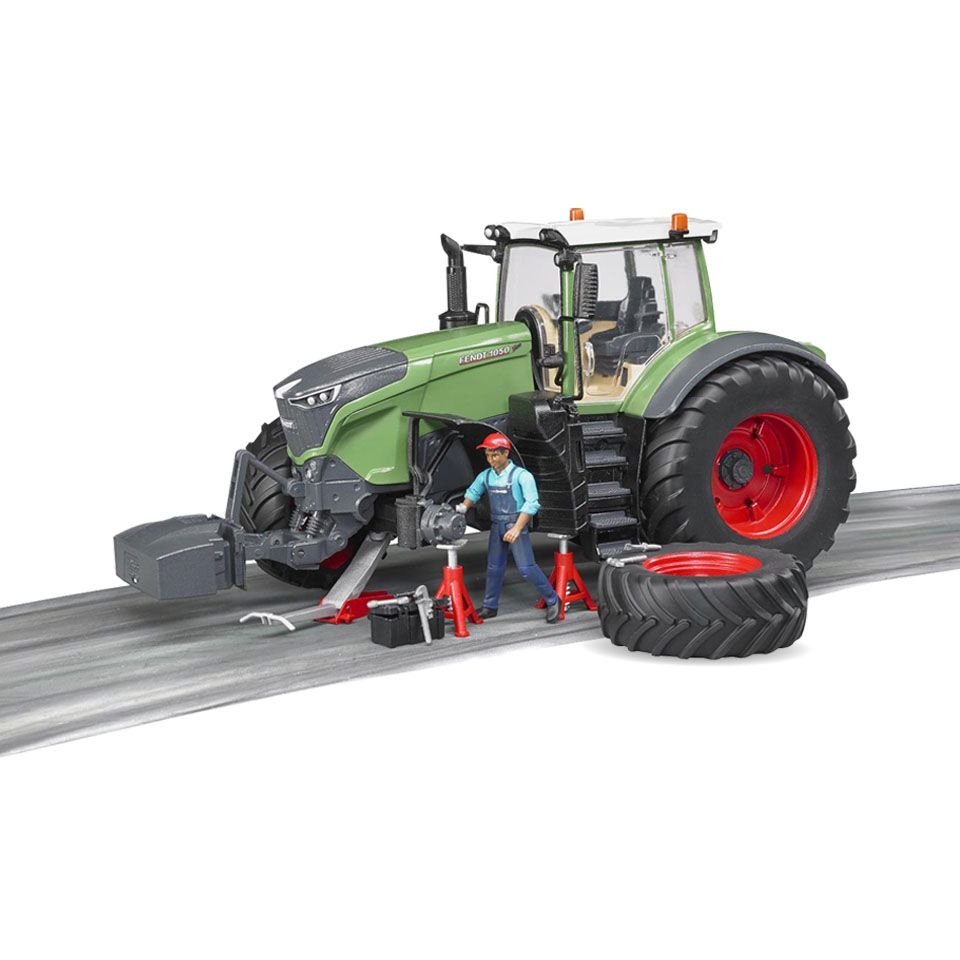 Bruder Fendt Traktor 1050 Vario med mekaniker og værkstedsudstyr