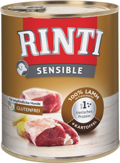 Rinti Sensible Lam + Kartoffel til hunde, 800 g