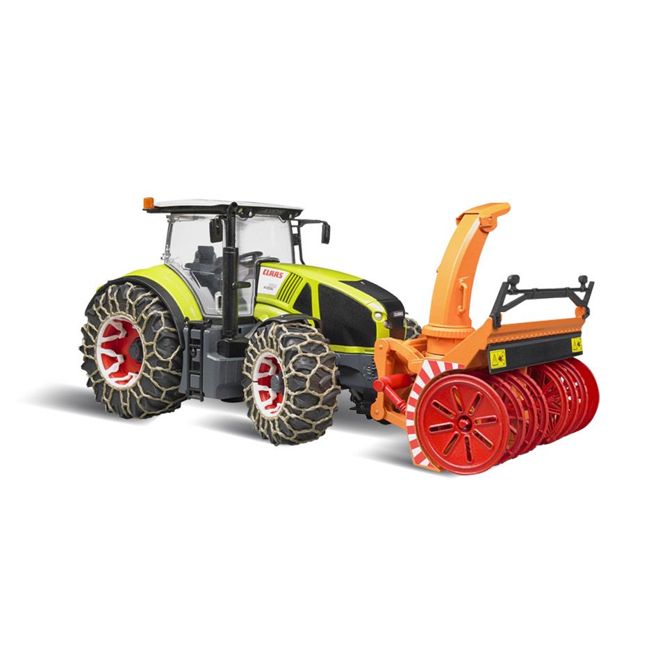 Bruder Claas Traktor Axion 950 med snekæder og snefræser