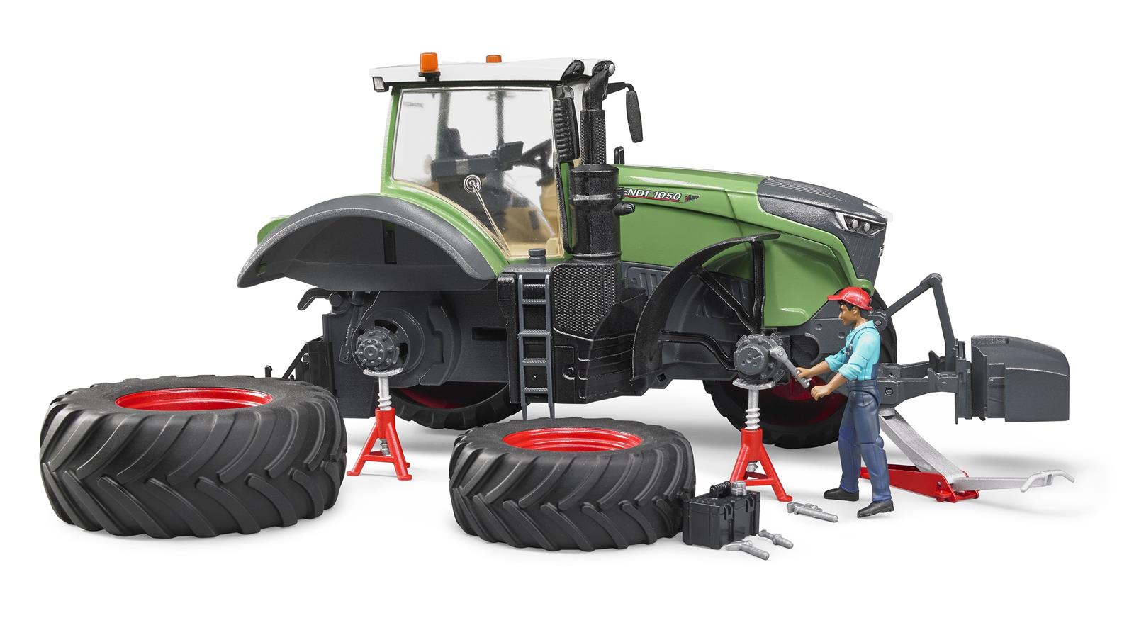 Bruder Fendt Traktor 1050 Vario med mekaniker og værkstedsudstyr