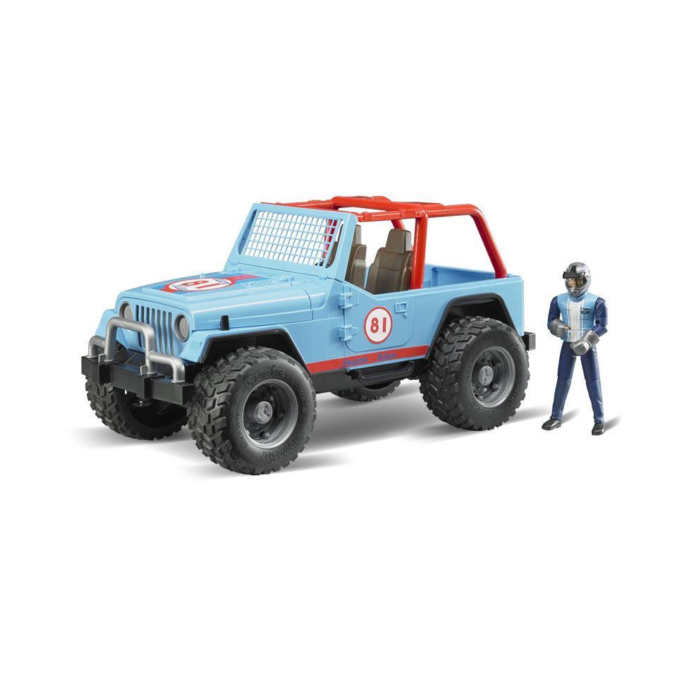 Bruder Jeep Cross Country Racer, blå, med racer